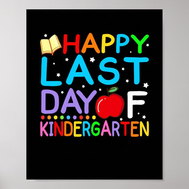 Póster Feliz Último Día De Graduación De Jardín De Niños (Frente)