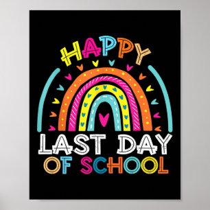 Póster Feliz Último Día De Graduación De Niños Maestros R