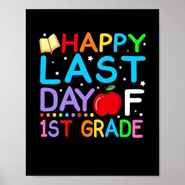 Póster Feliz Último Día De Graduación De Primer Grado (Frente)