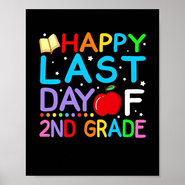 Póster Feliz Último Día De Graduación De Segundo Grado (Frente)