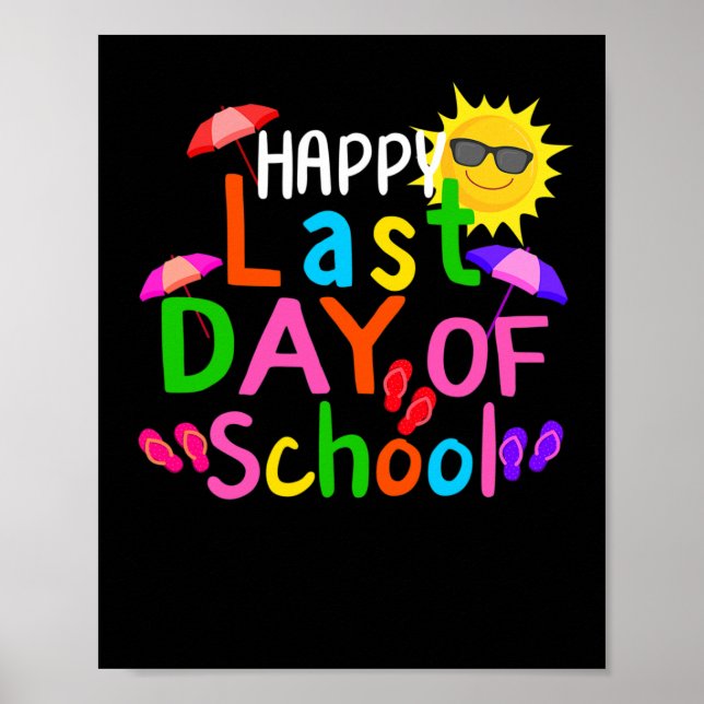 Póster Feliz Último Día De Graduación Escolar De Estudian (Frente)