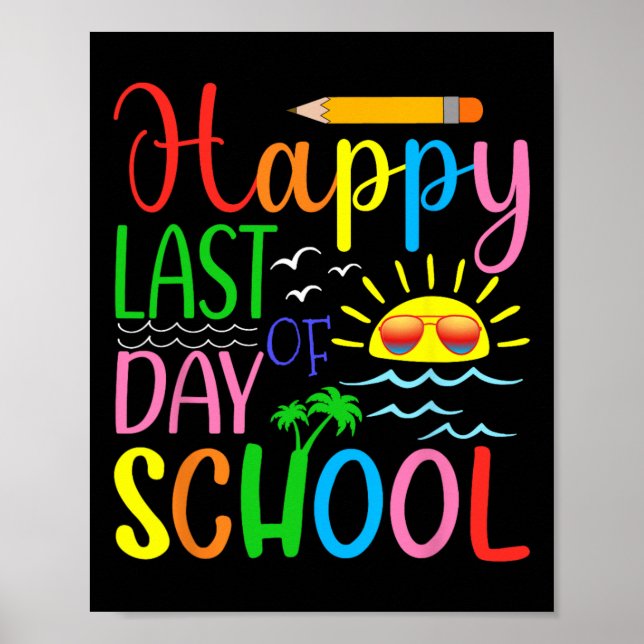 Póster Feliz Último Día De Graduación Escolar De Estudian (Frente)