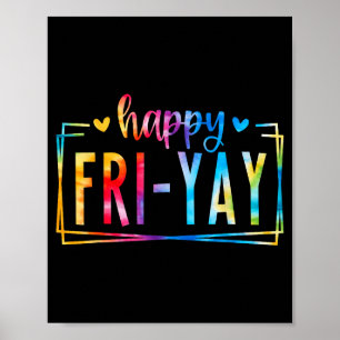 Póster Feliz Viernes con Tinte Divertido Profesor Estudia