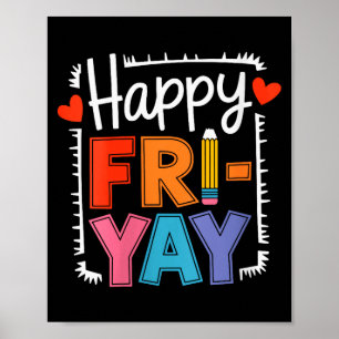 Póster Feliz Viernes de Mujeres Fri-yay Maestra Escuela M