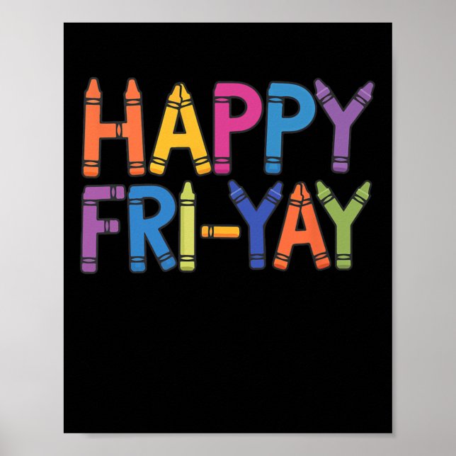 Póster Feliz Viernes Divertido Vida de Maestro Fin de Sem (Frente)