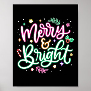 Póster Feliz Y Brillante Navidad Navidad Graciosa Familia
