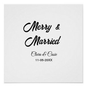 Póster Feliz y matrimonio añaden pareja Nombre fecha de f