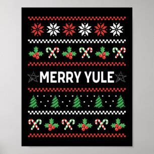 Póster Feliz Yule Feo Navidad Fiesta de Invierno Wiccano 