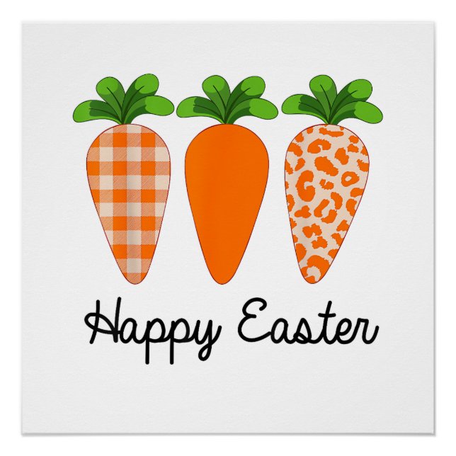 Póster Feliz zanahoria de Pascua Camiseta de Pascua linda (Anverso)