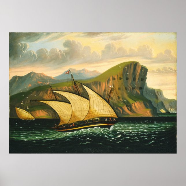 Póster Felucca de Gibraltar por las cámaras de Thomas (Frente)