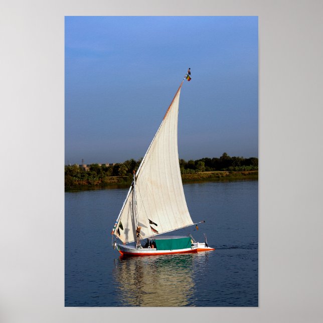 Póster Felucca navegando por el Nilo - Asuán, Egipto (Frente)