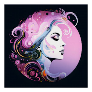 Póster "Feminine Flourish" La belleza femenina