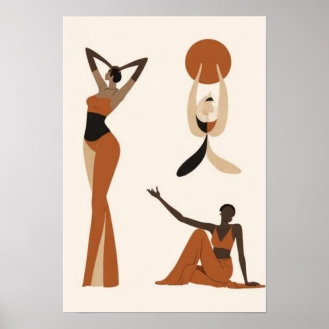 Póster Feminine Flow | Figura de mujer abstracta moderna  (Frente)