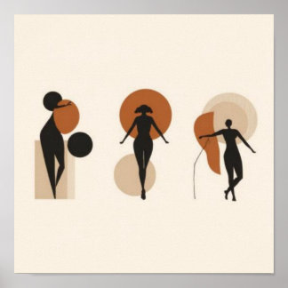 Póster Feminine Geometric Line Art Set