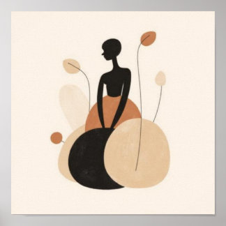 Póster Feminine Geometric Line Art Set