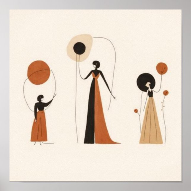 Póster Feminine Geometric Line Art Set II (Frente)