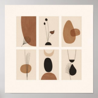 Póster Feminine Geometric Line Art Set III