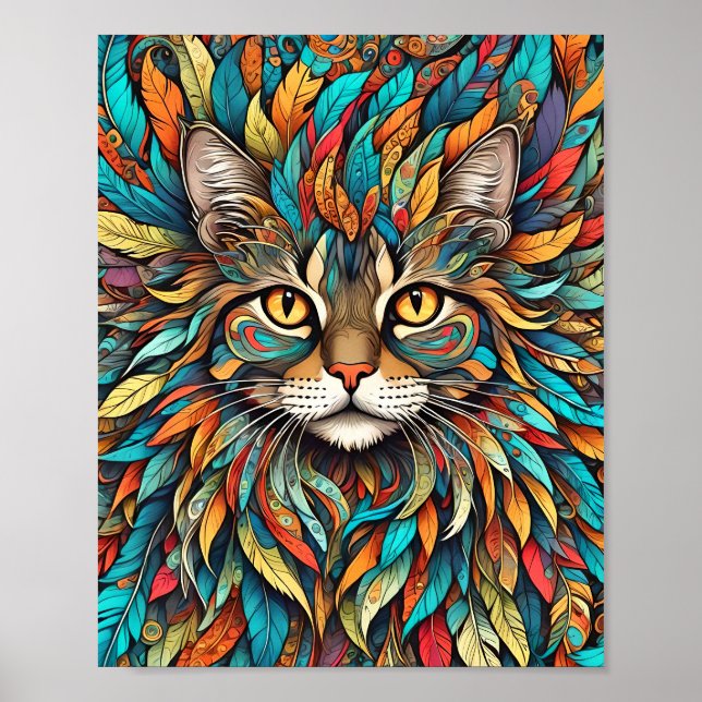 Póster Feminios multicolores Cat 737 (Frente)
