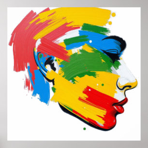 Póster Feminismo moderno con pintura manual abstracta