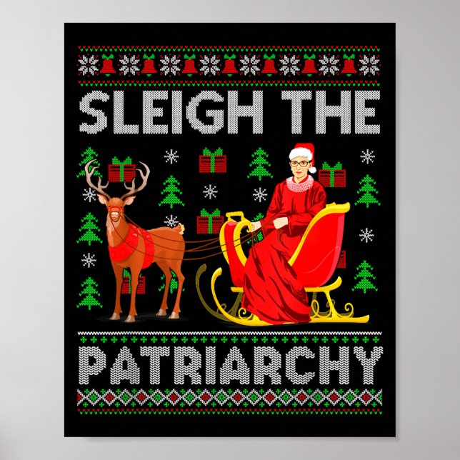 Póster Feminist Ruth Bader Ginsburg Rbg Xmas Sleigh The P (Frente)