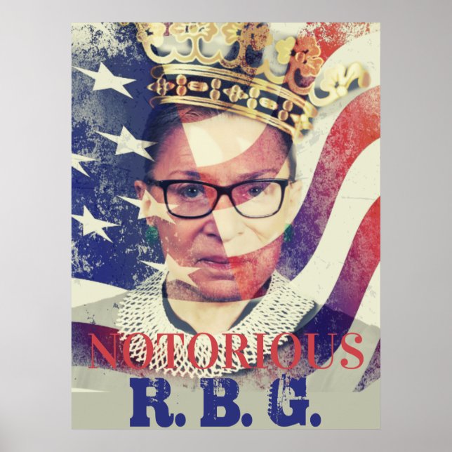 Póster Feminista liberal RGB Ruth Bader Ginsburg (Frente)