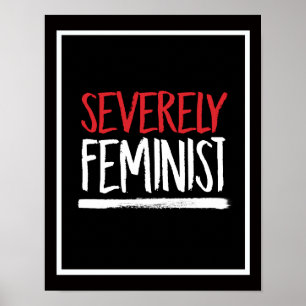 Póster Feminista severo - blanco -