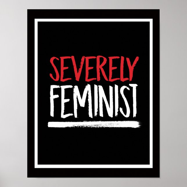 Póster Feminista severo - blanco - (Frente)