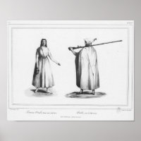Femme et homme arabe, avec bournous