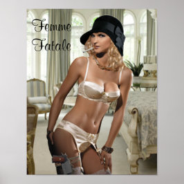 Póster Femme Fatale 1920 - Fumar y armas