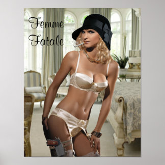 Póster Femme Fatale 1920 - Fumar y armas