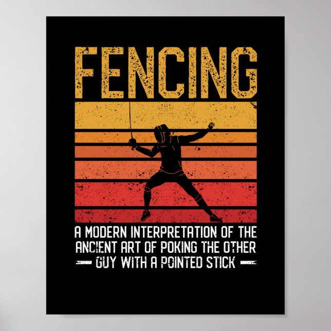 Póster Fencing definition dictaphone fencer funny (Frente)