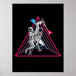 Póster Fencing Game gamer fencer sport 90s fencing