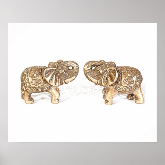 Póster Feng Shui Double Elephant (Frente)