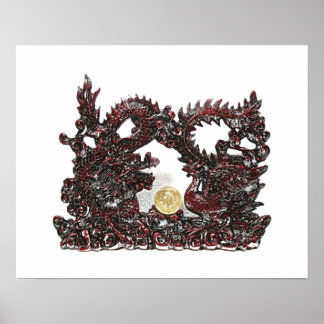 Póster Feng Shui Dragon & Phoenix
