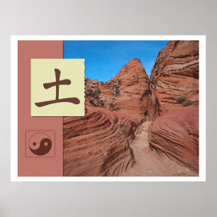Póster Feng Shui: Imágenes de Bagua: Paisaje de la tierra