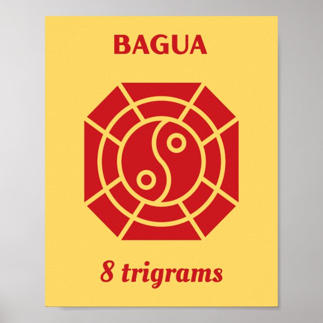 Póster Feng Shui - Rojo Bagua (Frente)