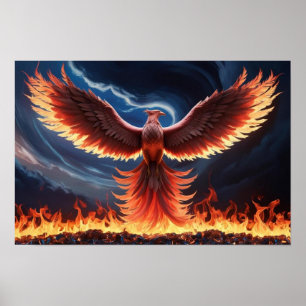 Póster Fénix Ardiente Surge de las Cenizas