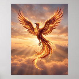 Póster Fénix de Fuego Amanecer Ascendente