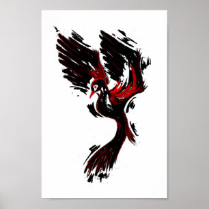 Póster Fénix Negro y Rojo