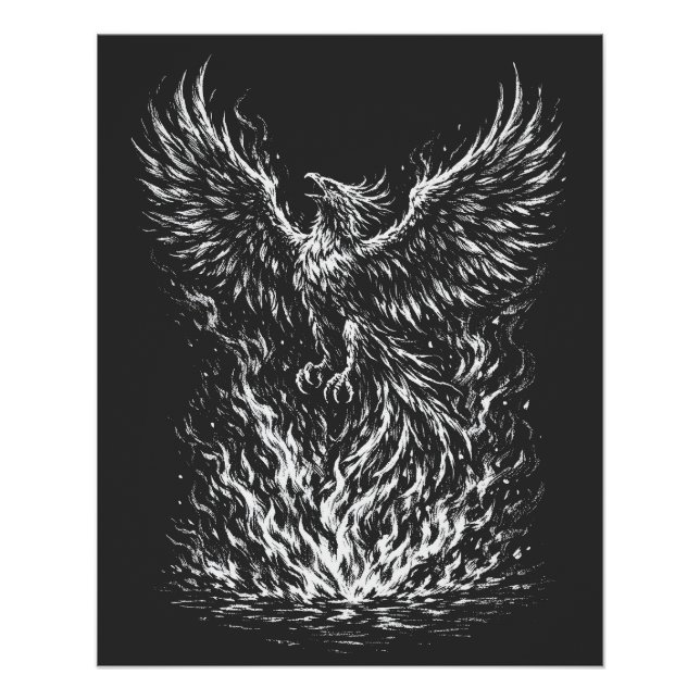 Póster Fénix que se eleva de las llamas de BurnsInHell (Anverso)
