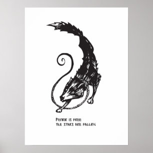 Póster Fenrir Fenris es un perro libre mitología nórdica