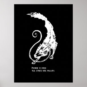 Póster Fenrir Fenris es un perro libre mitología vikinga 