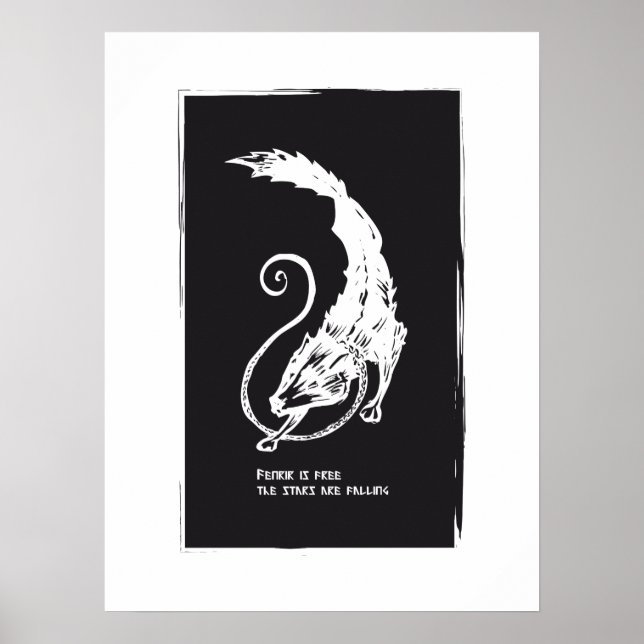 Póster Fenrir Fenris es un perro libre que vigila mitolog (Frente)