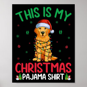 Póster Feo Navidad del árbol de Navidad Santa Golden Retr