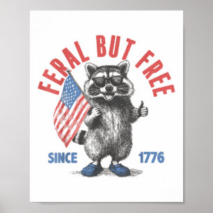 Póster Feral Pero Gratuito Raccoon Feral Y Gratis 4 De