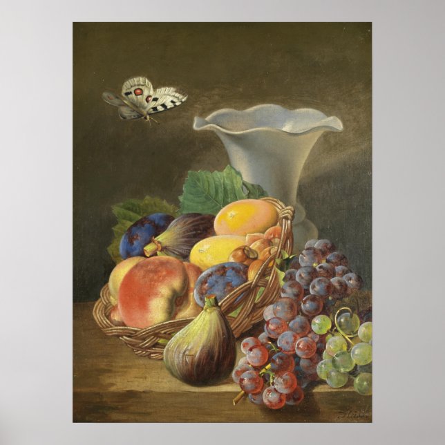 Póster Ferdinand Kuss de época con frutas (Frente)