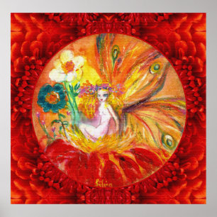Póster FERIA DE LAS FLORES, Fantasía Amarilla Roja