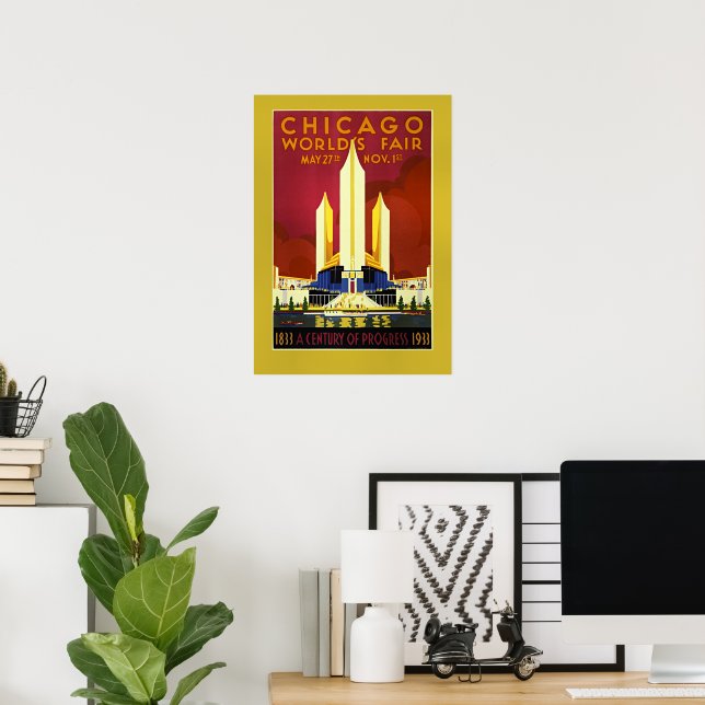 Póster Feria Mundial de Chicago, 1933, (Oficina en casa)