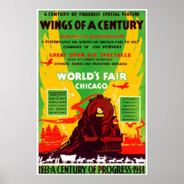 Póster Feria Mundial de Chicago de 1934 por tren
