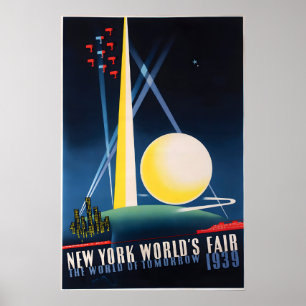 Póster Feria Mundial de Nueva York 1939 El mundo d